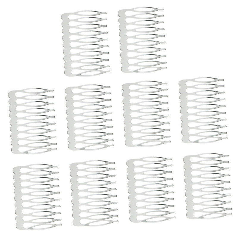 10 Hair Clip Hair Combs Pins Barrettes Wedding Veil Wire Metal Comb Hair DIY