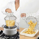 Stainless Steel Kitchen Tools Foldable Vegetable Washing Basket Steam Fry Fo_kz