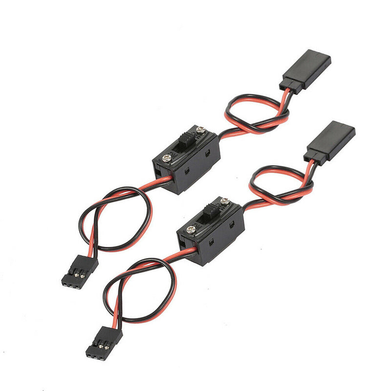 2pcs Receiver Extra Channel Extended Cable with Power Switch for RC Cars