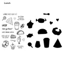 Lunch Metal Cutting Die Frame+Silicone Stamp Embossing Craft Scrapbooking