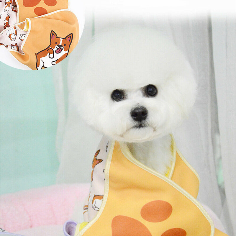 Soft Absorbent Cute Pet Supplies Quick-drying Color Bath Towel (Puppy) A
