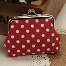 Cute Girl Mini Purse Polka Dots Pattern Coin Change Key Pouch Snap Closure