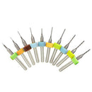 10Pcs Titanium Coated Carbide Engraving Milling Cutter CNC Rotary Burrs PCB teyp