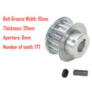 3X(2Pcs Metal Synchronous Pulley Gear Motor Belt Gear Drive Wheel Gear S/N