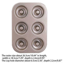 6 Cups Muffin Cake Mould Metal Cupcake Mold Non-Stick Donut Baking Pan