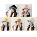 Anti-saliva Protective Fisherman Hat Soft PVC Removable Face Shield Black