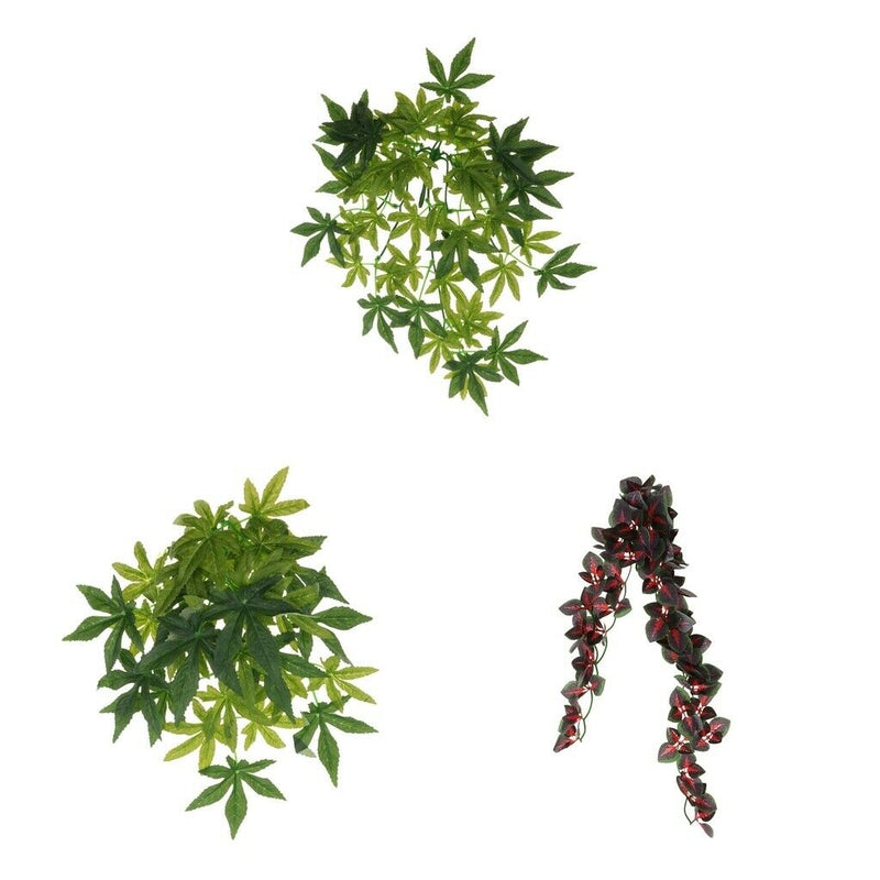 3 Pieces Plastic Reptile Plants Vine Jungle - Decorative Ornament for Reptiles