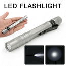 Portable Mini LED Flashlight Pen Torch Lamp Penlight Battery Powered + Clip