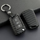 Carbon Fiber Flip Car Key Fob Chain Cover Case For VW Polo MK6  Golf/Golf R MK7