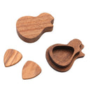 2Pcs Picks Holder With Wooden Picks Box For Guitar