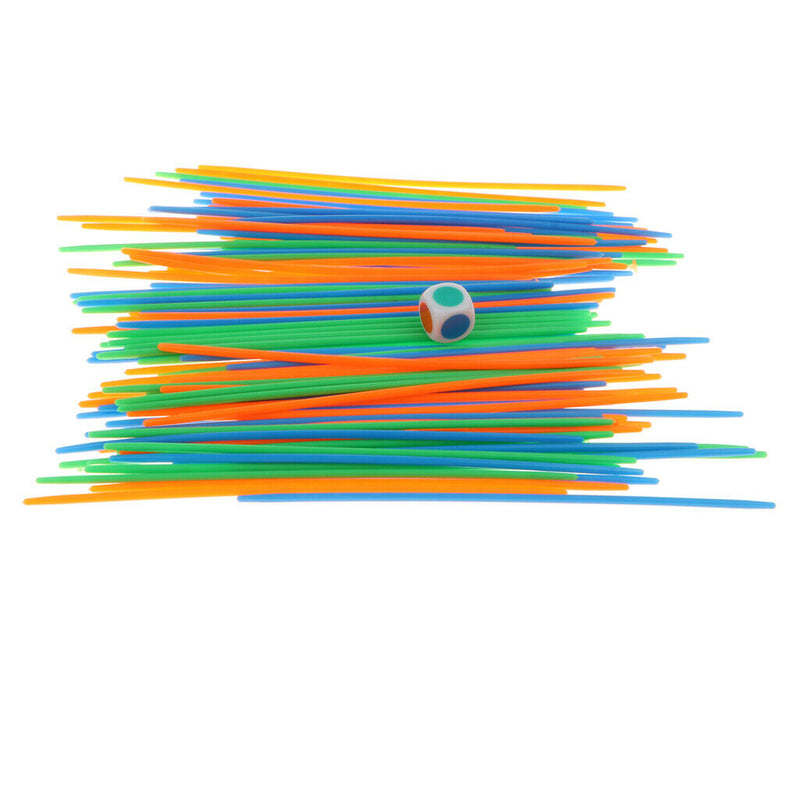 100 Pieces Plastic Classic Colored Pickup Sticks Game Party Favors Kids Children