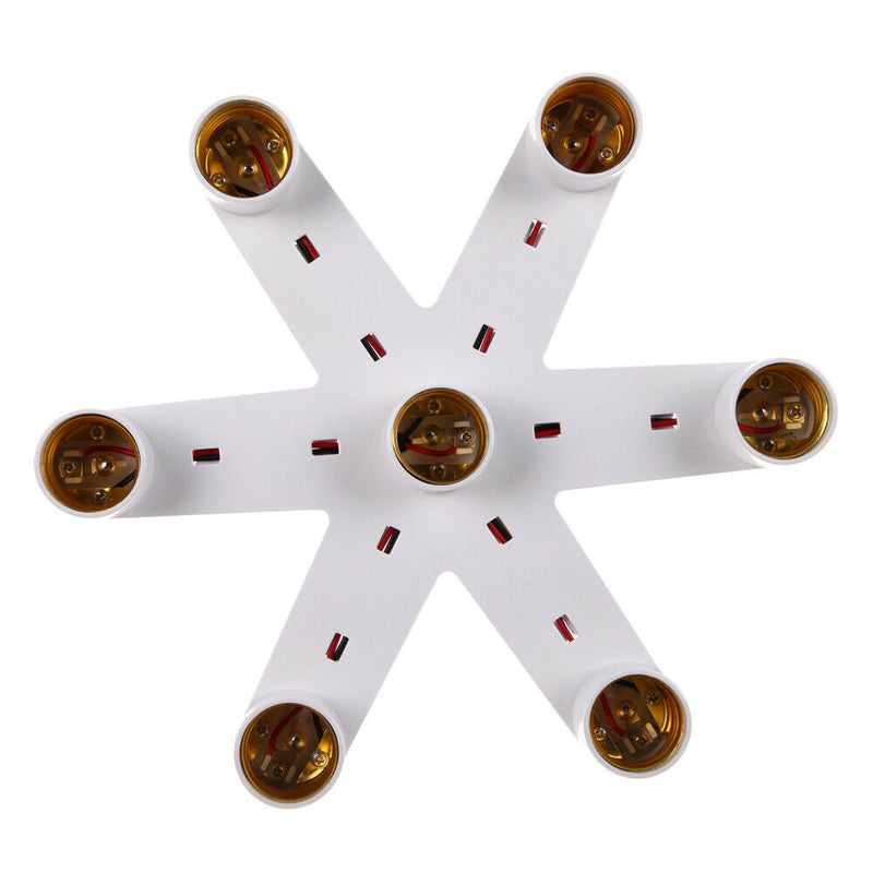 1 to 7 E27 Energy Saving LED Light Lamp Bulb Base Socket Splitter Holder Ada A