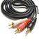 1.5m 5 ft Y 3.5mm Male Plug to Dual 2RCA Jack Cable Stereo PC Audio Splitter LJ