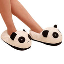 Black and white panda eyes crying face cotton slippers Men's Panda Plush Wi