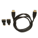 3in 1 HDMI to Mini Micro HDMI V1.4 Adapter Converter 1.5m Cable 1080P Trendy