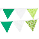 3.2m Green White Fabric Triangle Flags Banners Decor Bunting Pennant