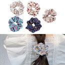 5x Floral Scrunchies Assorted Elastic Hair Rope Ties  Updo Hair Accessories