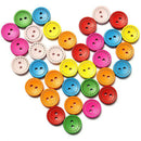 Clothing Buttons Mixed Colorful Wooden 100 pieces 15mm with 2 holes