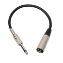 1ft 1/4" TRS 6.35mm Male to 3 Pin XLR Male Audio Mic Cable Extendsion Line