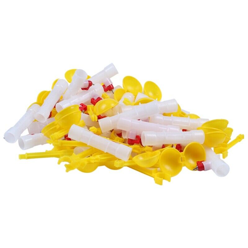 25 Pcs Chicken Double Nipple 25Mm Hanging Cups Chicken Waterer Ball Nipple