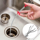 Kitchen Hand Sink Cleaning Hook Sewer Spring Pipe Hair Removal Dredging Kit-Bath