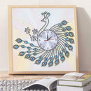 DIY Peafowl Special Shaped Diamond Painting Cross Stitch Clock Home Decor