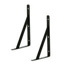 2-Piece Metal  L Shaped Wall Shelf Bracket Rack Support 400x250x3mm Black