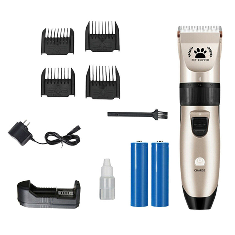 Electric Pet Cat Dog Grooming Clippers Hair Trimmer Shaver Kit USB Rechargable