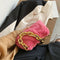 Women Cloud Handbags Plush Soft Thick Chain Shoulder Underarm Bags (Pink)