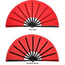 2 Pieces Large Folding Fan Nylon Cloth Handheld Folding Fan Chinese Kung Fu H8B3