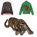Tiger Embroidered Sew on Patche Cloth Jacket Fabric Applique Badge Craft Large