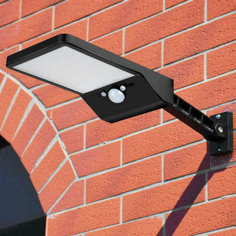 56LED Solar Motion Sensor Wall Light Remote Control Street Lamp (Black) A