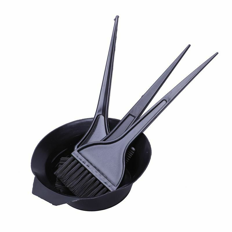 5pcs / set dye hair dye with hair brush bowl combo hair tools black Z3U6