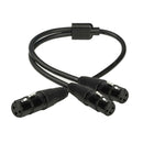3Pin XLR Female Plug to Dual 2 Female Jack Y Splitter Mic Guitar Cable Black