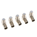 5 Sets F Female To TV RF Male Angle Connector Coax Coaxial Cable Adapter