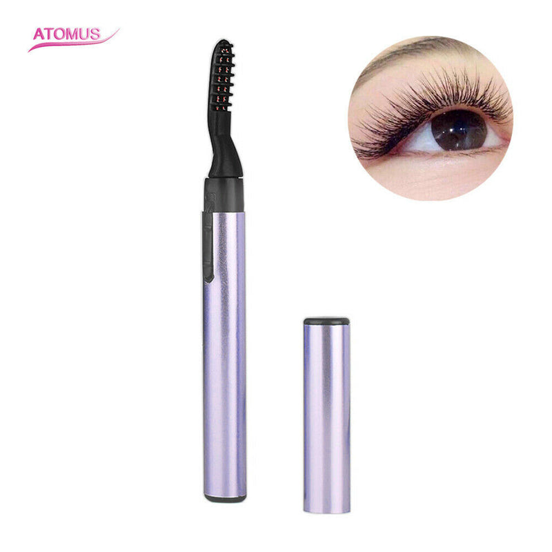 Heated Eyelash Curler, Electric Makeup Eyelash Curler for Women (Purple)