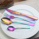 4 Pcs / Set Stainless Steel Rainbow Cutlery Set Dinnerware Set Western Food A8R3