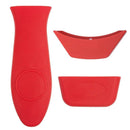 Silicone Hot Handle Holder (Set Of 3) Hot Mitts For Cast Iron Skillets Pans W5E2