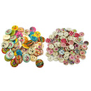 150x DIY Assorted 2 Holes Wood Buttons for Sewing Scrapbooking Craft 15/20mm