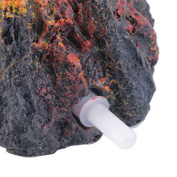 Super Underwater Volcano Aquarium Ornament Fish Tank Air Stone Tropical Fish