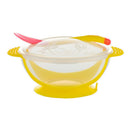 Temperature Sensing Baby Suction Cup Bowl Training Bowl Spoon Set (Yellow) A