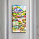 5D DIY Full Round Drill Diamond Painting Village Garden Cross Stitch Craft A