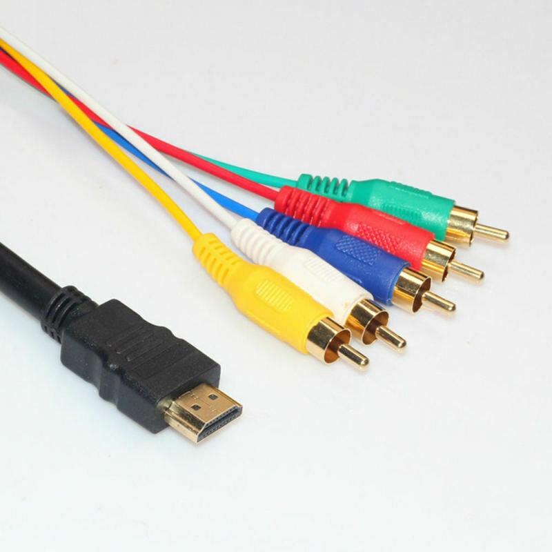 1080P HDMI Male to 5 RCA RGB Audio Video AV Adapter Component Cable PV NQR
