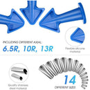 17X Stainless Steel Silicone Nozzles Caulking Finisher Set Spatulas Filler Tools