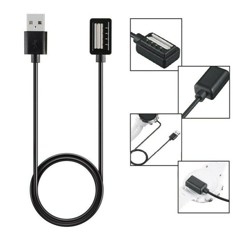 For SUUNTO SPARTAN Smart Watch 1M USB Charger Cable Charging Dock Cradle Black