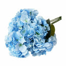 Artificial Hydrangea Flower 5 Big Heads Bouquet (Diameter 7" each head) Blu