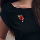 Poppy Flower Crystal Pin Brooch Clothes Lapel Shirts Backpack Plants Badges