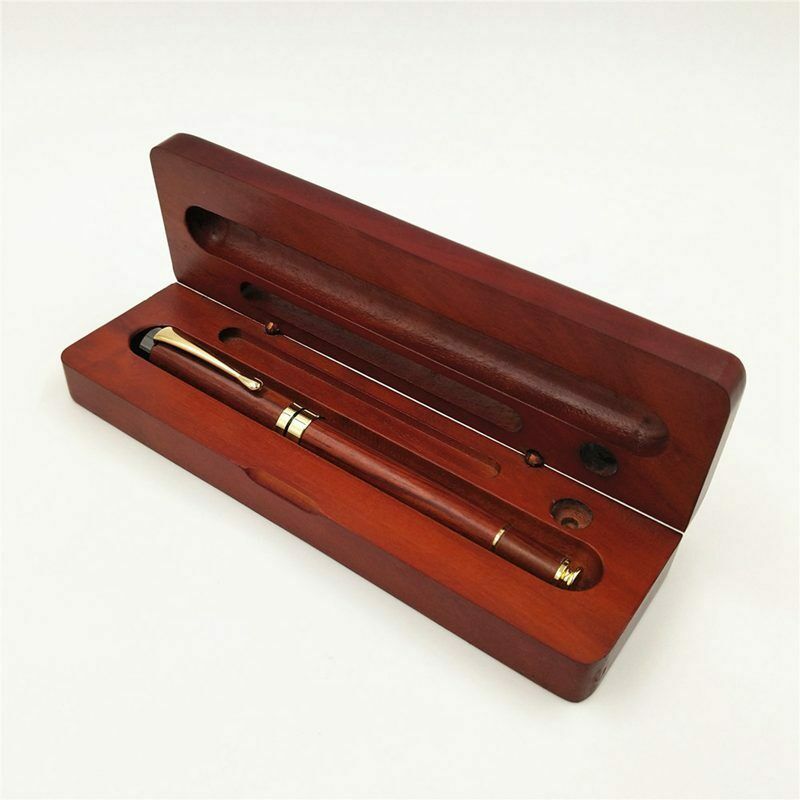 Pen Creative Business Gifts Office Supplies Pen Holder Belt Box Set,Wooden  Q5B8