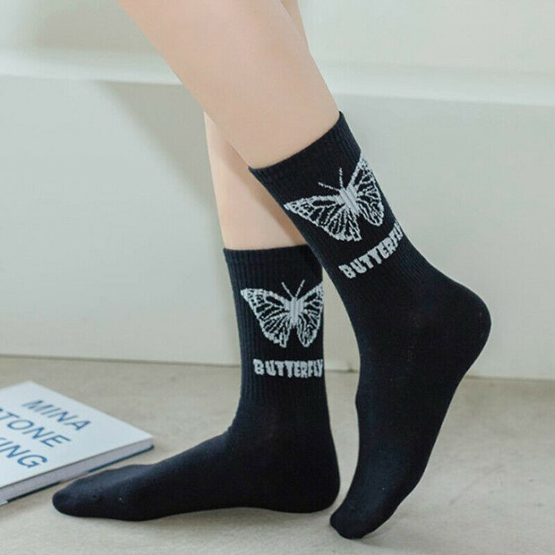 5 pairs Butterfly Socks Women Streetwear Socks Fashion Fashion Skateboard So.kz