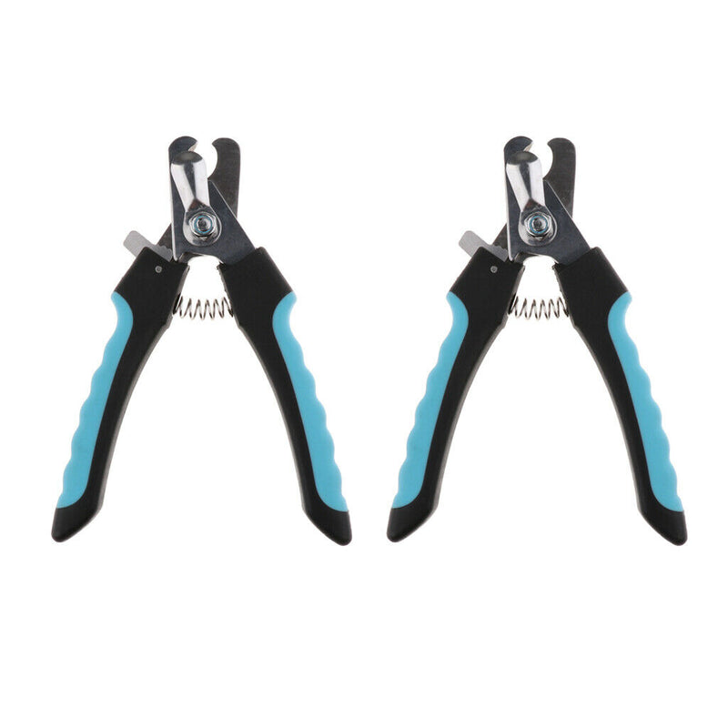 2PCS Pet Dog Cat Alloy Nail Clipper Trimmer for Small Animals Black L